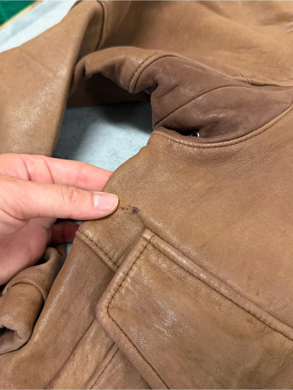 Vintage Eddie Bauer Brown Soft Leather Jacket Patina Broke-In Distressed Men’s L